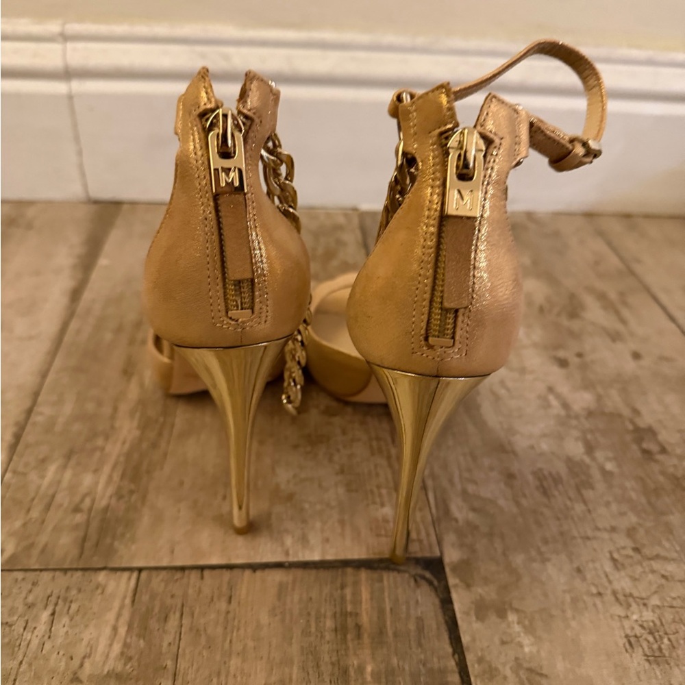 Marciano Gold Chain-Detail Women's Heels - Picture 3 of 5